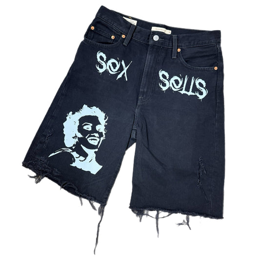SEX SELLS 1 of 1 VAMP MARILYN BLACK DENIM SHORTS